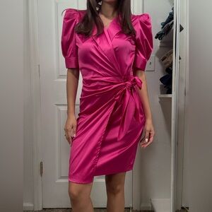 Chic Fuchsia Asymmetrical Dress
